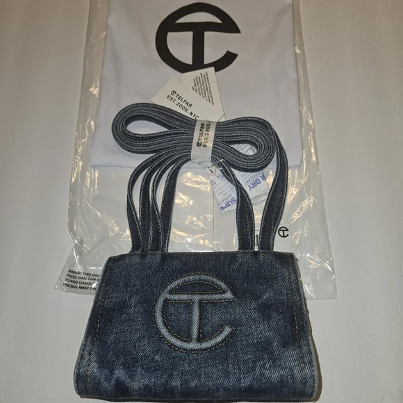 Telfar: Small Denim Shopper - Blue - Picture 1 of 16